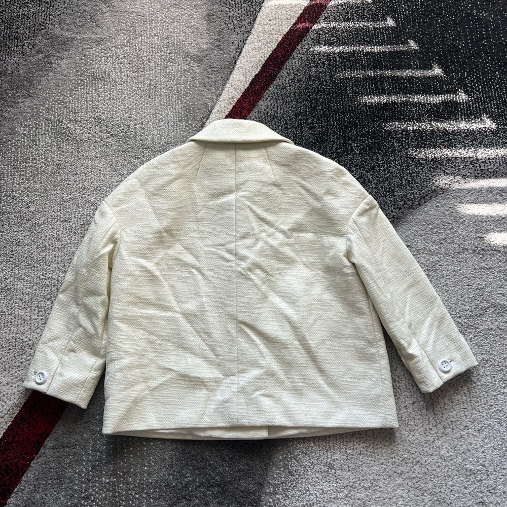 Kate Spade Leather Ivory Blazer Coat View 3
